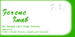 ferenc knab business card